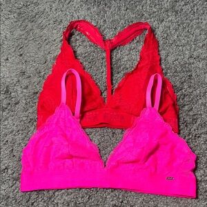 Pink Victoria’s Secret bralettes size medium